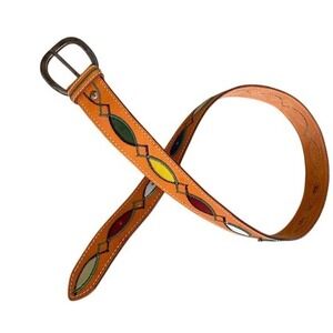 Felisi 75 2489 Leather Belt Italy Women's Colorful Western Adjustable Whimsical